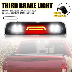 For Dodge RAM 1500 2500 3500 LED 3RD Third Brake Light Cargo Lamp Smoke Lens, 2002-2018, 2002-2009, 1994-2001