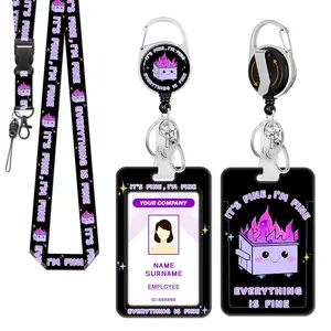 Women's ID Badge Holder Set (badge Clip + + Card Case), Rotating Clips, Retractable Scroll Clamp, Nurse Badge Reel, Office Gift for Teachers Nurses Doctors