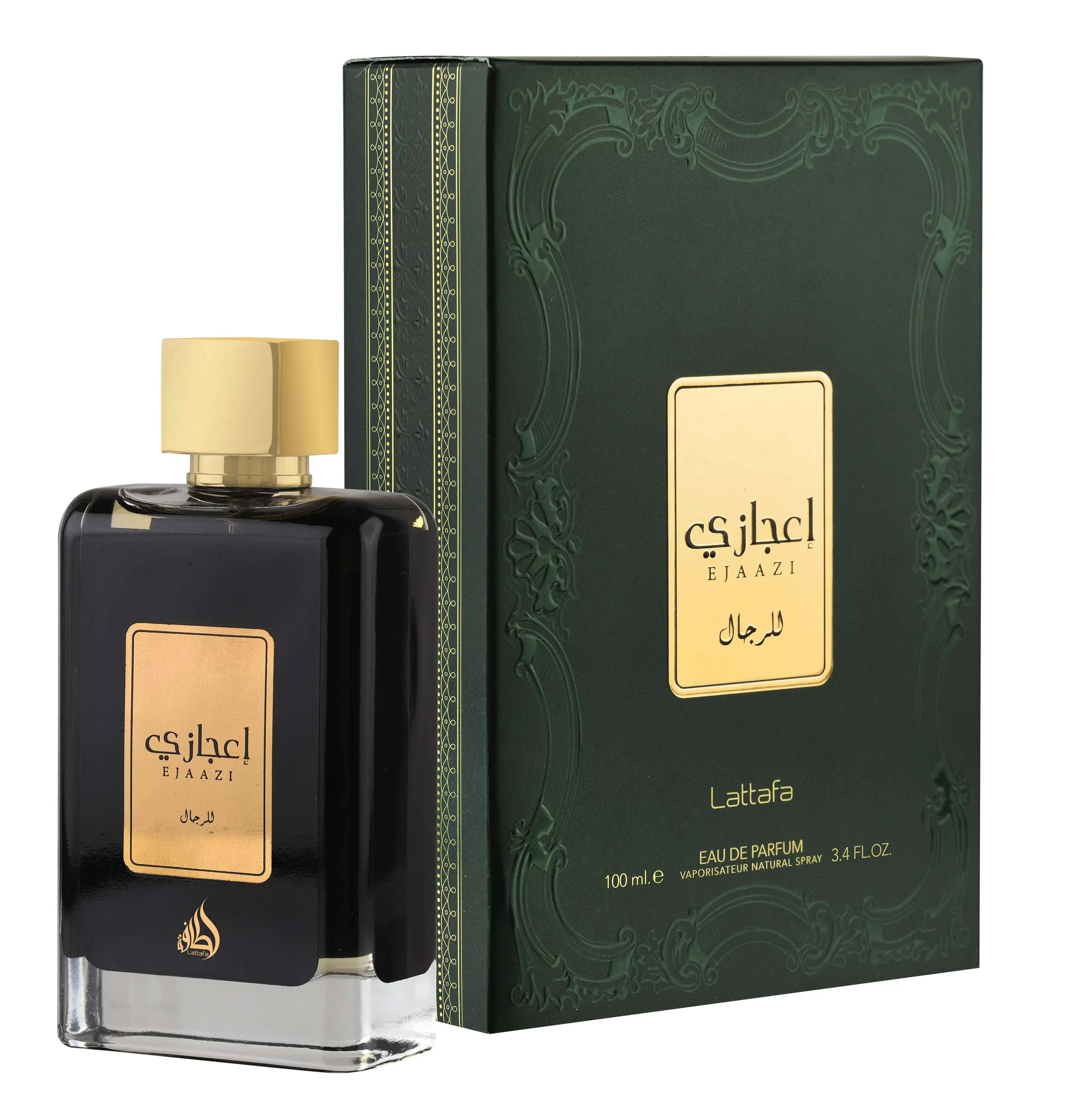 Lattafa Ejaazi for Men Eau de Parfum Spray, 3.4 Ounce