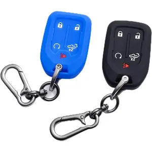 Remote Silicone Protector Smart 5-Button Key Fob Case Cover for 2019-2023 Chevrolet Chevy Silverado and GMC Sierra 1500 2500HD 3500HD Accessories (2PCS)