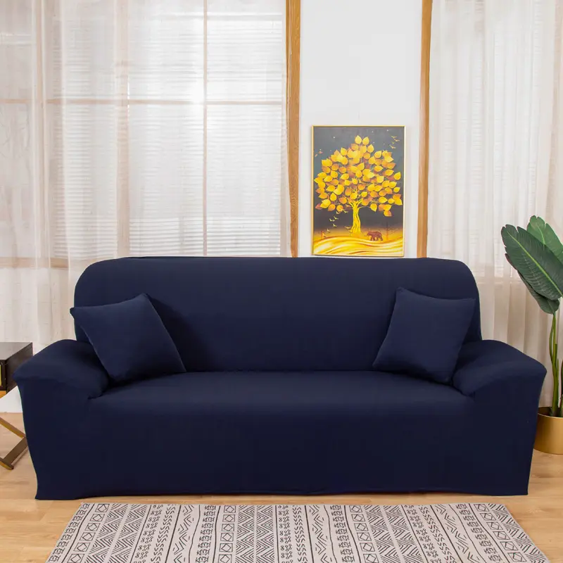 Milk Silk Solid Elastic Sofa Cover, Elastic Couch Cover, Couch Covers for Sofa, Stretch Sofa Cover, Sofa Slipcover, Dust-Proof Sofa Protector, Suitable for Living Room Home Decor, 1-Piece Set.