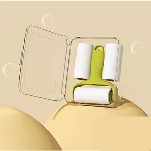 Mini Lint Roller Roll-On Replacement Paper, Portable High Adhesion Pet Hair Remover, Travel-Friendly, 2 Pieces, Strong Stickiness