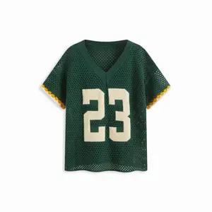 Cider Knit V-neck 23 Graphic Hollow Out Oversized Top