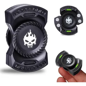 Upgraded 3-in-1 Fidget Spinner Toy Longer Silent Spin & Glow Magnetic Spinner Clicker Slider for Stress Relief & Focus Premium Desk Toy for Office Adults Cool Gadget Gift for Teens Black