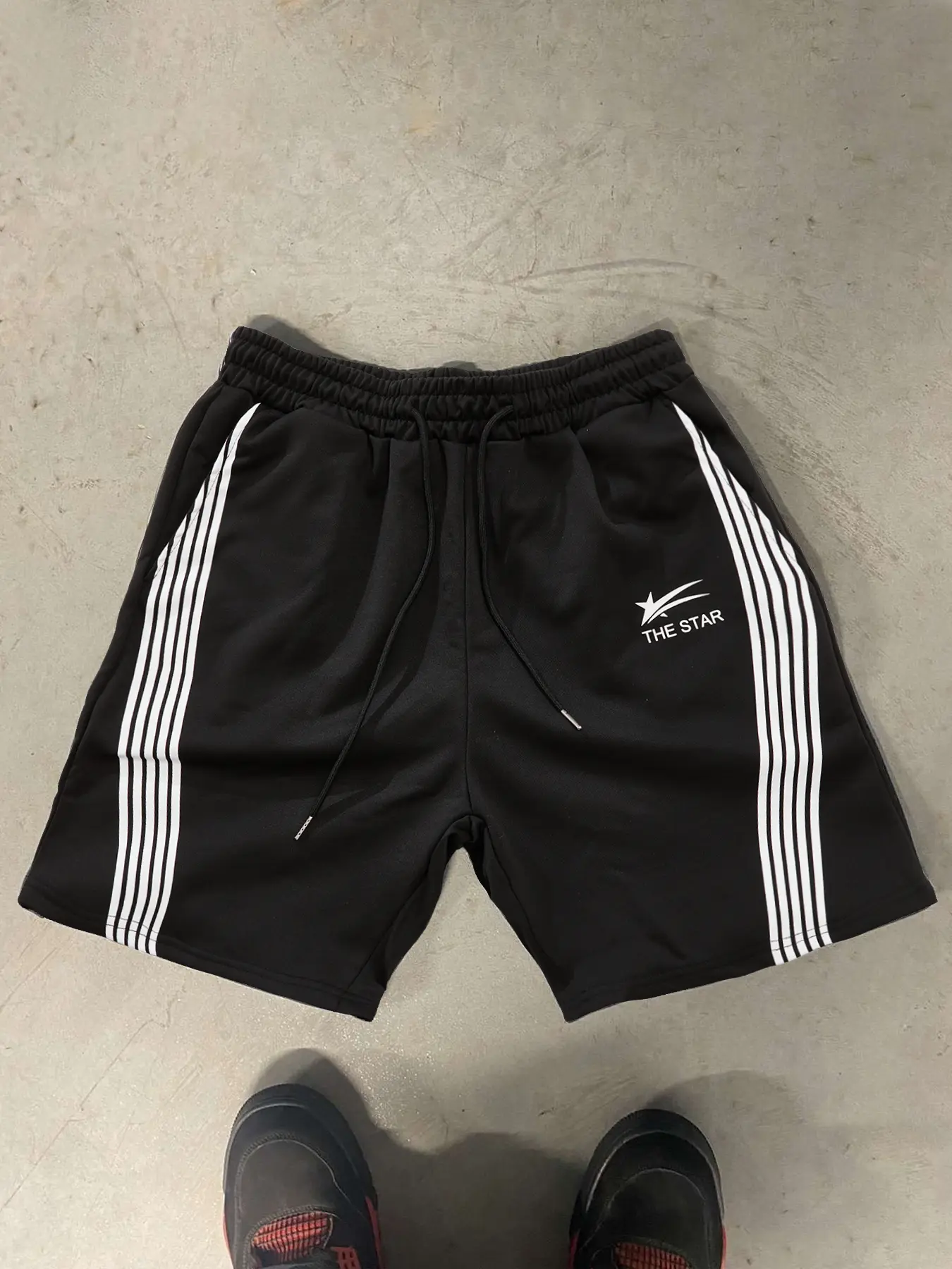 Unisex Letter Graphic Track Shorts, Regular Fit Casual Street Sporty Streetwear Comfy Breathable Athletic Shorts for Summer, Unisex Bottoms for Daily Wear, Breathable Elastic Shorts, Fashionable Summer Shorts