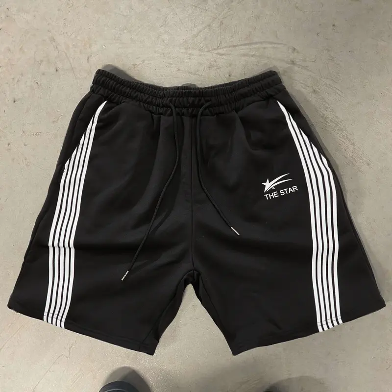Unisex Letter Graphic Track Shorts, Regular Fit Casual Street Sporty Streetwear Comfy Breathable Athletic Shorts for Summer, Unisex Bottoms for Daily Wear, Breathable Elastic Shorts, Fashionable Summer Shorts, Streetwear Sports Shorts