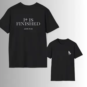 It Is Finished T-Shirt Christian Scripture John 19:30 Cross & Dove Chest 100% Ring Spun Cotton Lightweight Breathable Tee for Everyday Wear
