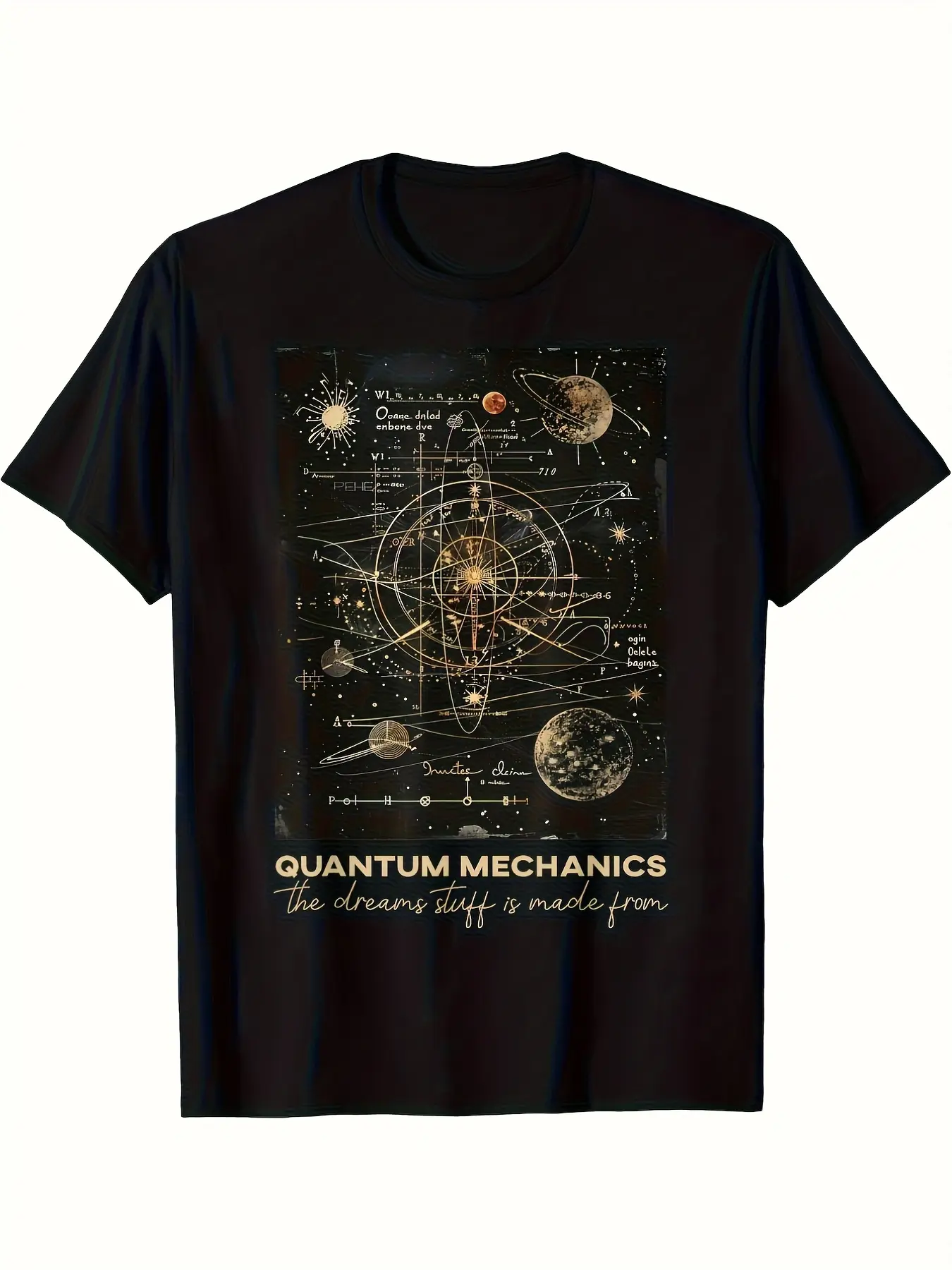 [Minimalist] Quantum Mechanics Graphic T-Shirt, 10 unisex soft cotton short sleeve t shirt, vintage graphic casual tee for men women teens, perfect birthday holiday gift for camping travel gym daily street casual wear