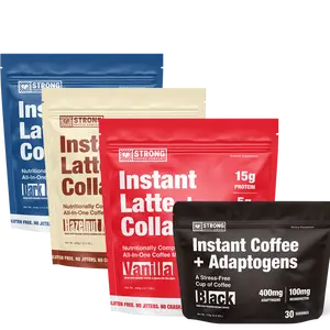 STRONG Coffee Company All-in-One Coffee Bundle | Vanilla, Hazelnut Mocha, Cacao & Black | Instant Coffee with Collagen, Protein & Adaptogenic Blend | Premium Organic, Fair Trade, US-Made Beverage