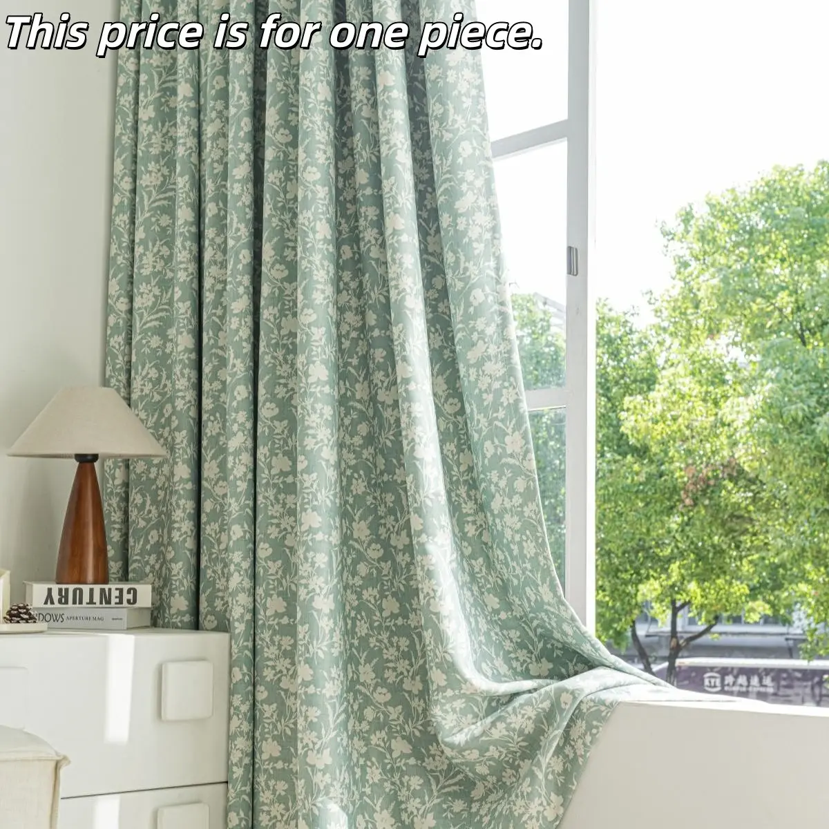 1PC French Vintage High-End American Style Embossed Floral Print Curtains, Light Blocking Sun Protection Insulation UV Blocker, Sunshade Curtains, Window Curtain, Living Room Bedroom Kids' Room