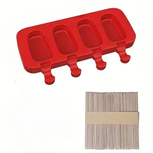 1 Set Silicone Ice Cream Molds, Easy to Release Popsicle Mold, Household Safety Jelly Mold, Kitchen Accessories, Kitchen Utensils, Kitchen Stuff