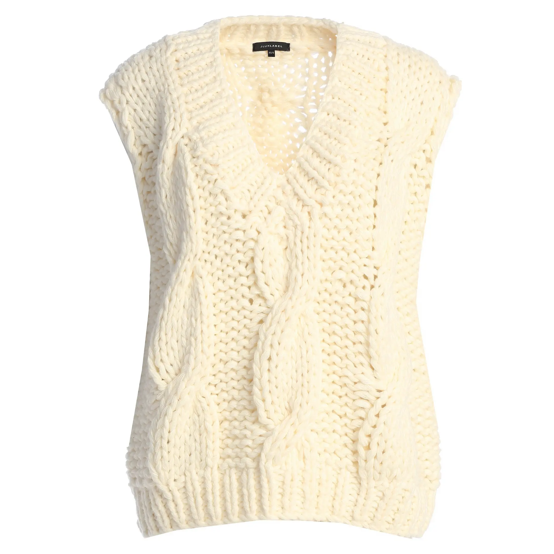 Ivory Mari Cable Knit Vest