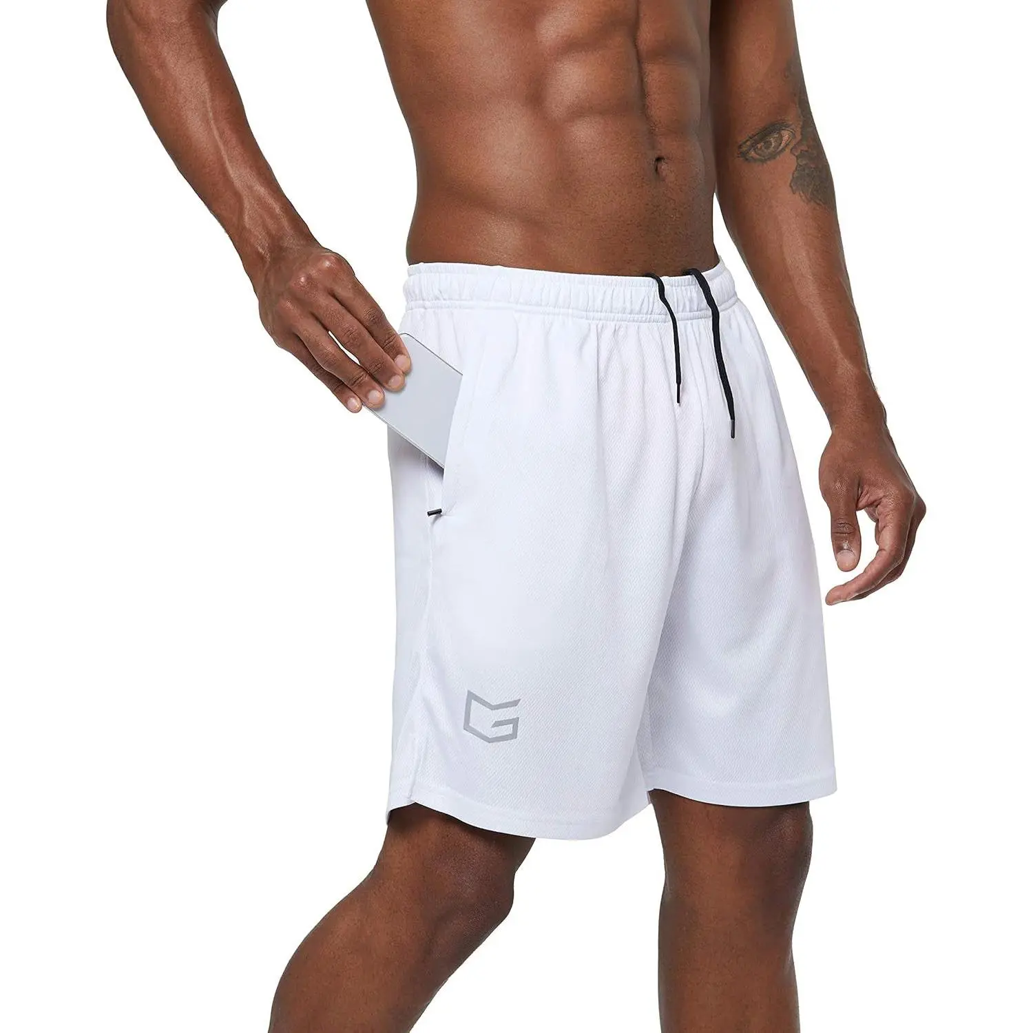 Men'S 7" Workout Running Shorts Quick Dry Lightweight Gym Shorts with Zip Pockets