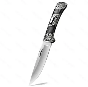 3.5-inch for home kitchen, kitchen knife, fruit knife, with a retro-patterned handle, sharp blade, equipped with a pocket clip and a straight-back blade design, suitable for home kitchens, outdoor camping, and also an excellent gift for friends.