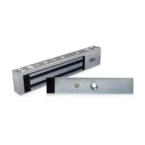 BEA Maglock Series Single Door Electromagnetic Lock, 600 lbs Holding Force, Door Status Sensor, Relock Time Delay, Bond Sensor, 12/24 VDC Voltage, Aluminum Finish