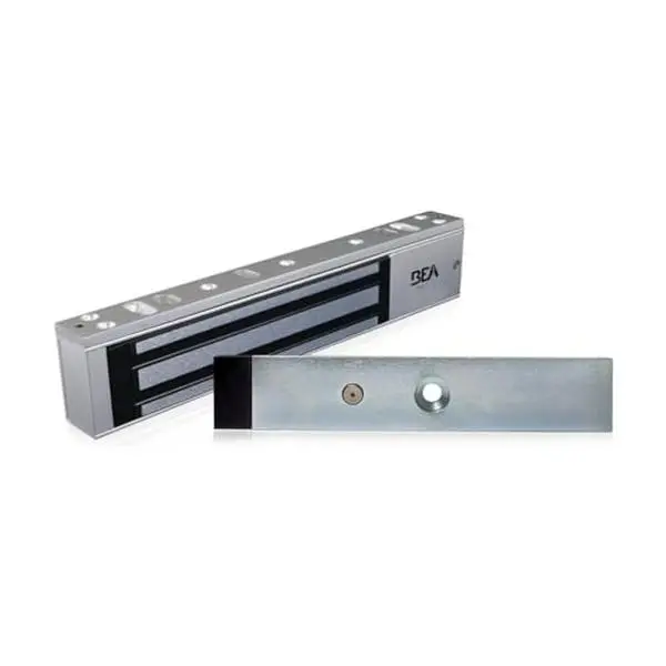 BEA Maglock Series Single Door Electromagnetic Lock, 600 lbs Holding Force, Door Status Sensor, Relock Time Delay, Bond Sensor, 12/24 VDC Voltage, Aluminum Finish