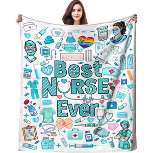 Nurse Gifts for Women Nurse Practitioner Blanket Throw Plush Flannel Nurse Graduation Gifts for Nurses Female Office Decor Retirement Birthday Gifts