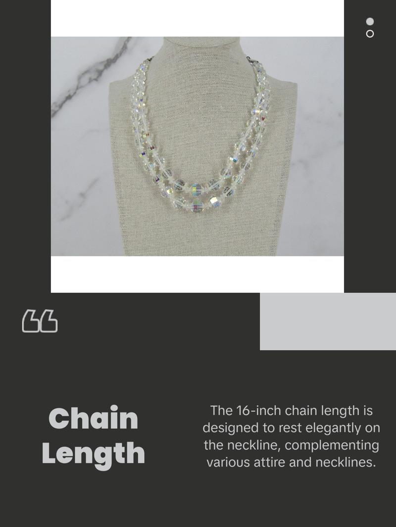 Silver Necklace With Faceted Clear Glass Beads