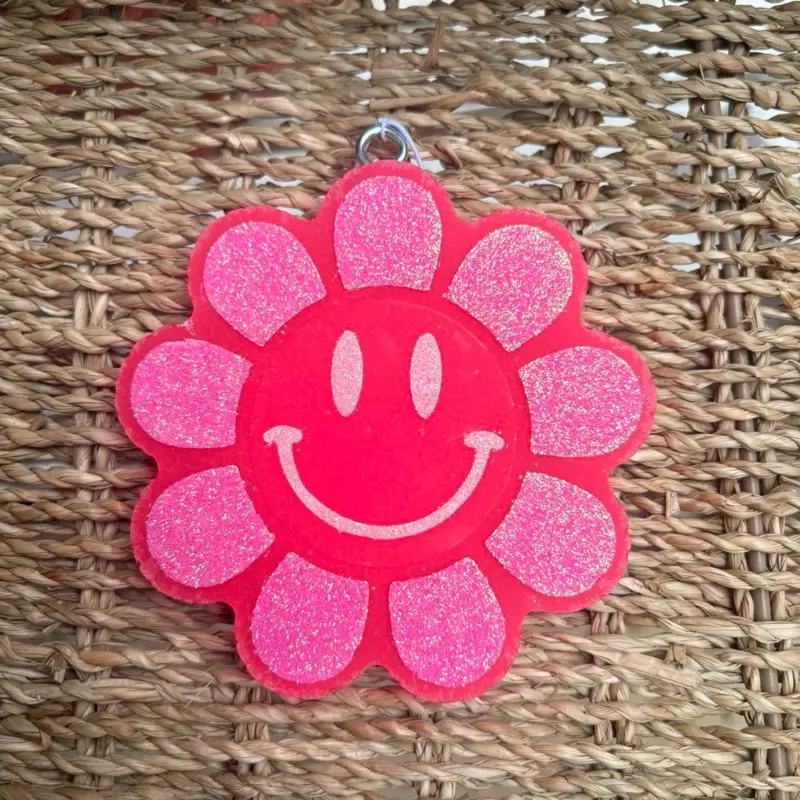 Daisy Flower Car Freshie Custom Car Freshies Cute Aesthetic Flower with Smiley Face Car Air Freshener