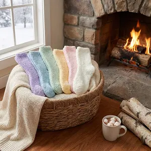 Women's Soft Fuzzy Slipper Socks 6 Pairs Pack - Fluffy Non-Shedding Warm Sleeping Socks for Home Comfort Cozy Indoor Wear Non-Slip Breathable Lightweight Winter Socks Perfect for Relaxing Lounging and Gifts