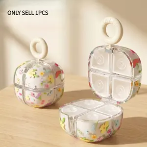 Portable Magnetic Magic Cube Medicine Box 8 Grids Sealed Pill Organizer Moisture-Proof Dopamine Pill Dispenser for Home&Travel