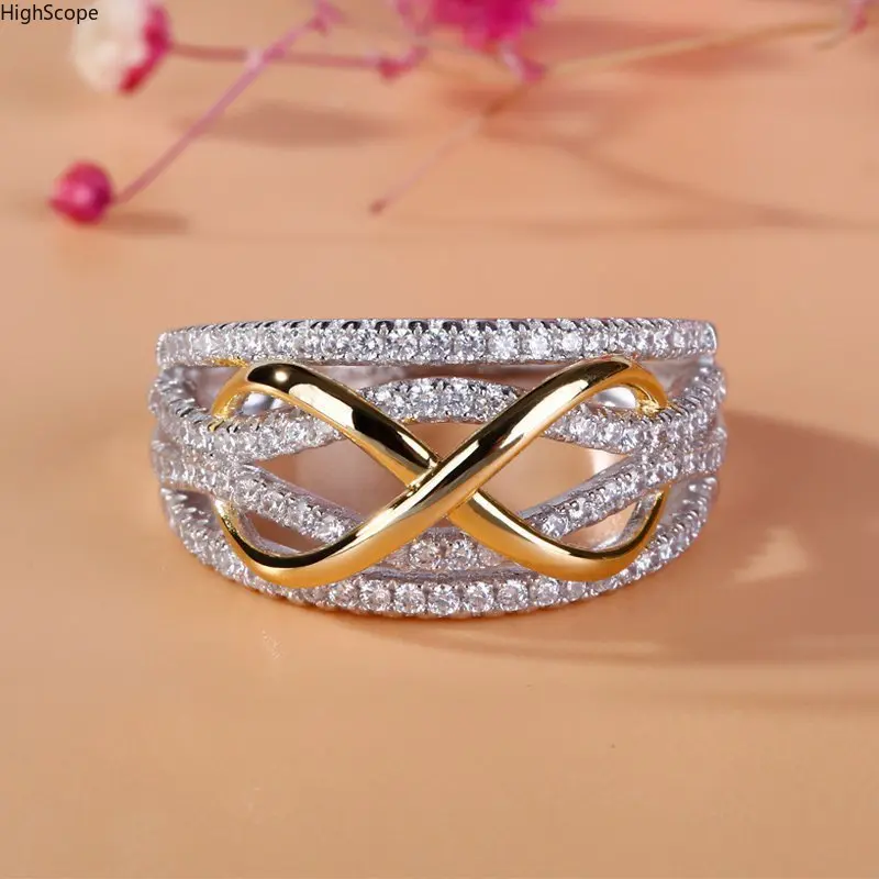 Women's Gorgeous Cubic Zirconia Ring - Elegant Artificial Crystal Engagement Ring, Ideal for Valentine’s Day, Wedding Sports & Outdoor Accessories Jewelry, Artificial Crystal Ring