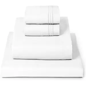Sheets Set - 4 PC Iconic Collection Bedding - Hotel Luxury, Extra Soft, Cooling Bed Sheets - Wrinkle, Fade, Stain Resistant (Queen, White)
