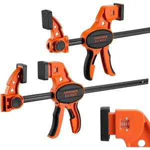Jorgensen Bar Clamps For Woodworking, 12" 2-Pack -Handed Clamps/Spreader with Load Limit , Quick Grip Bar Clamps E-Z Hold F Clamps Set with 300 lbs Load Limit, Medium Duty