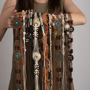 Versatile woven fringed belt Bohemian resort style women's waist exotic Korean version women's casual waist chain