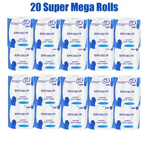 100% Natural Bamboo Toilet Paper Rolls, Tissues, Soft & Durable, Fsc Certified, Quick Dissolving, Safe for Rvs Boats Home Use (20 Pack)