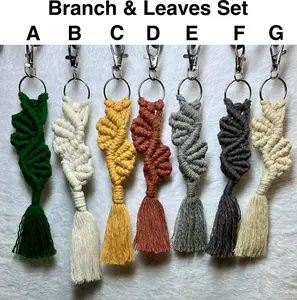 Macramé Keychains (Branch & Leaves) – Buy 2, Get 1 Free! 🎁