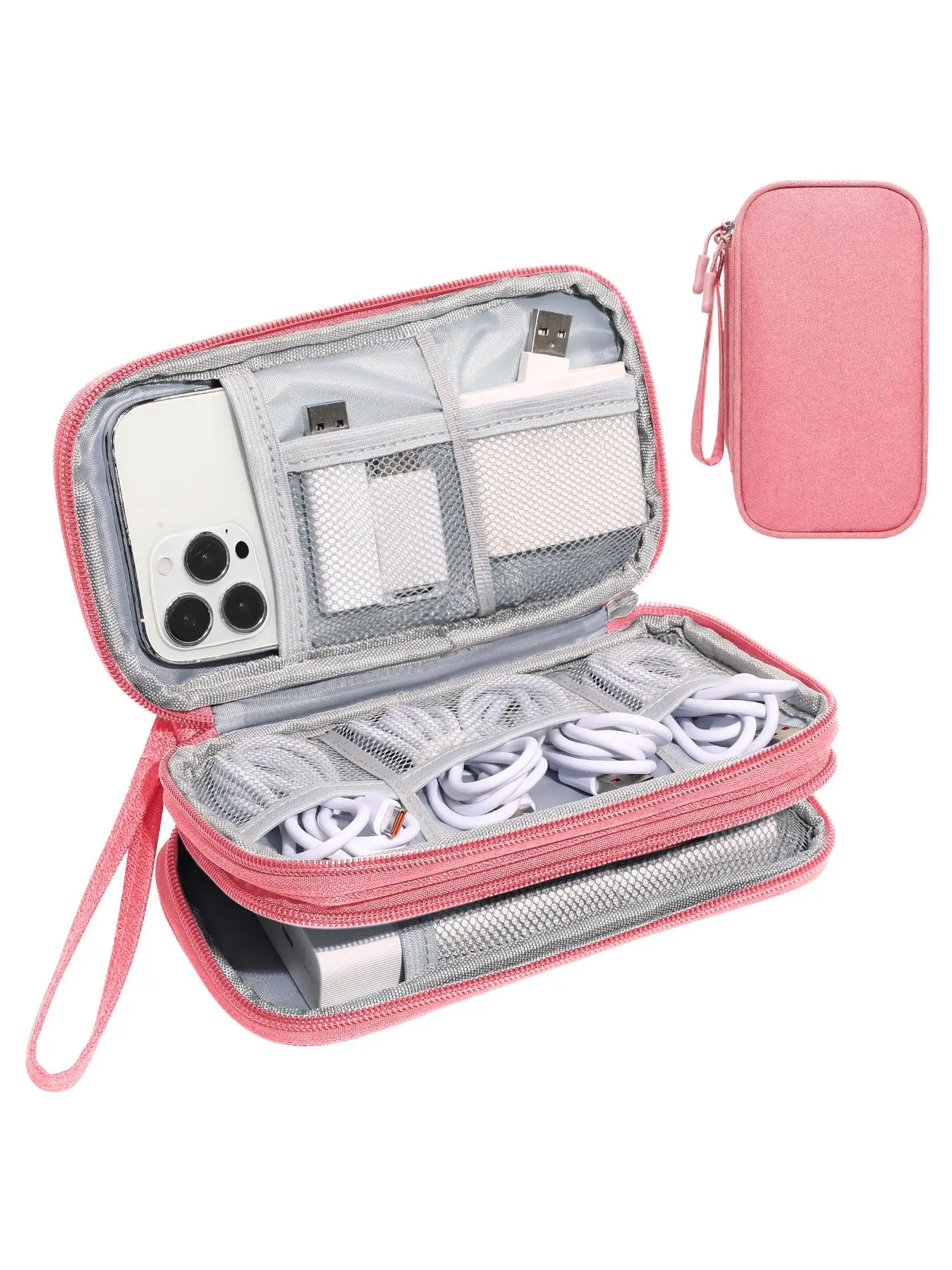 Multi-layer Storage Bag, Portable Travel Organizer, Travel Storage Bag for Digital Accessories, Zip Travel Organizer for Women & Men