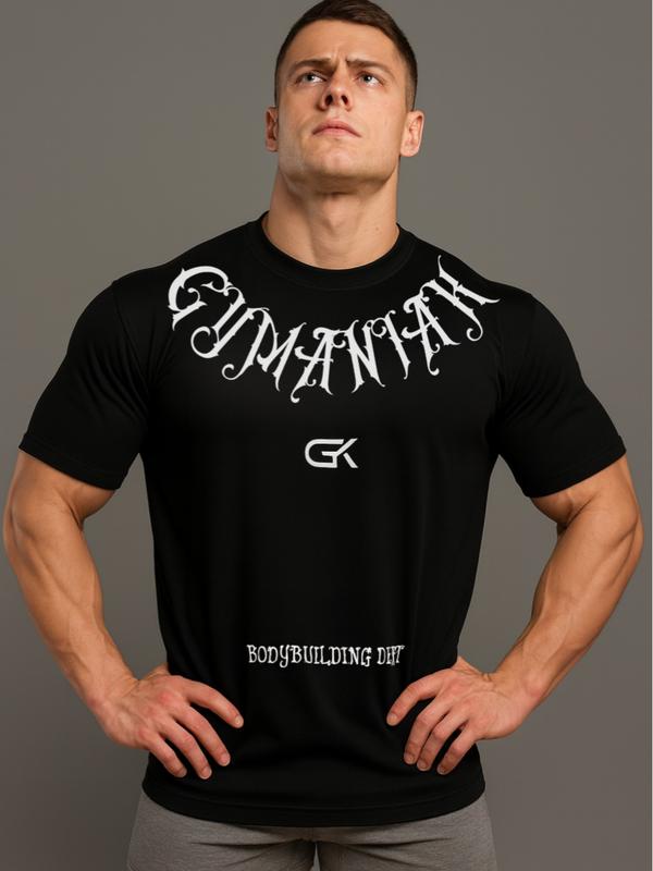 Gymaniak Gothic Power 100% Cotton Sport Gym Shirt for Men - Comfortable & Durable Training Tee with Gothic Design