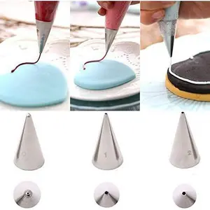 3- Extra-Fine CAKE DECORATING TIPS SET?C Meringue Icing Tips Piping Nozzles ?C 3 Size Stainless Steel Icing Tips - for easy cake cupcake dessert cookies decorating