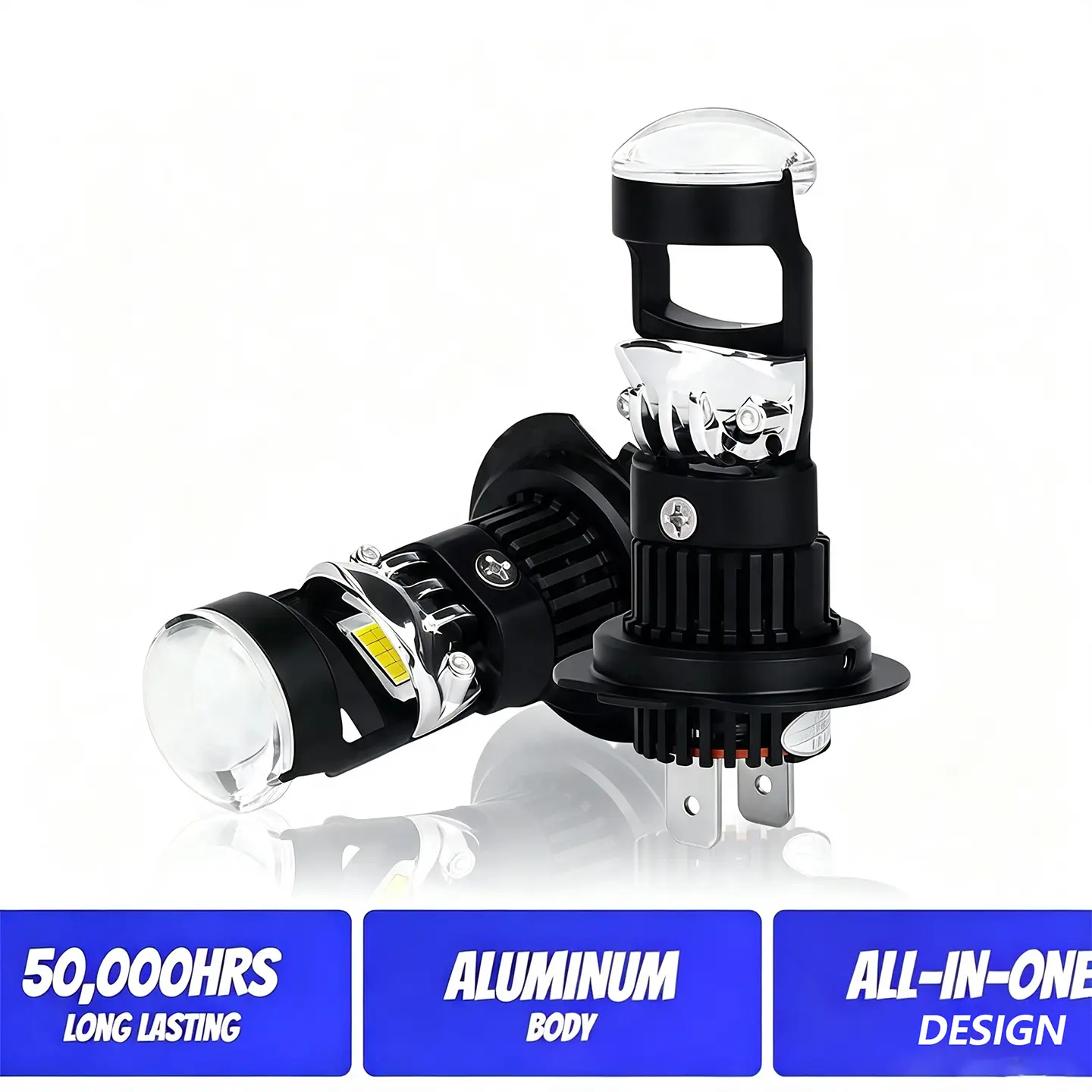 OKCKMK Car LED Headlight Bulbs, 2-Pack — H7/H11/9005/HB3/9006/HB4, dual-function far/near light, built-in lens, ultra-high brightness, CANBUS compatible, plug-and-play