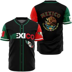 2026 World Cup Men's Mexico Baseball Jersey, Eagle Mexico Baseball Button Down Jersey Shirts, Mexican Flag Baseball Jerseys Sports Shirt