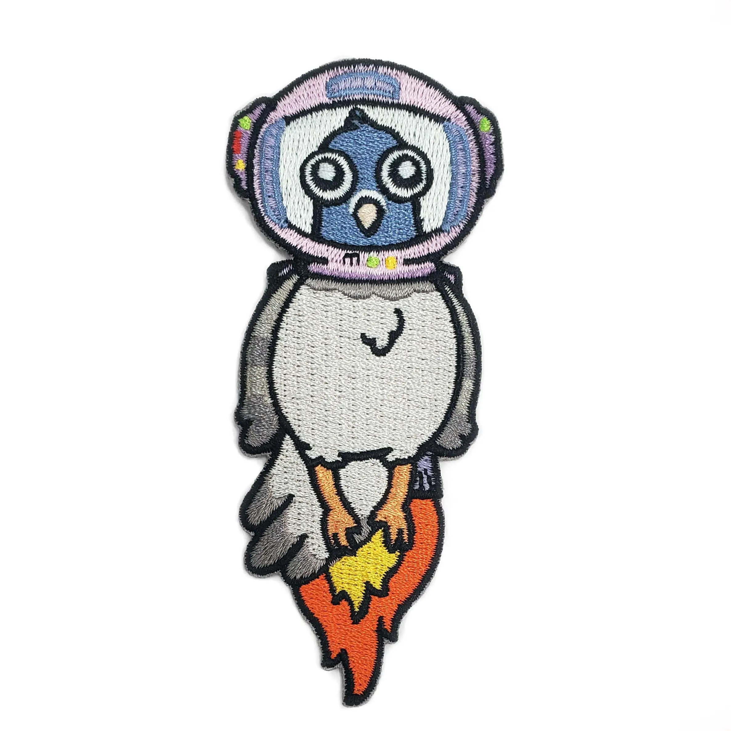Astronaut Pigeon Patch | Funny Embroidered Patch with Hook and Loop or Iron On Backing