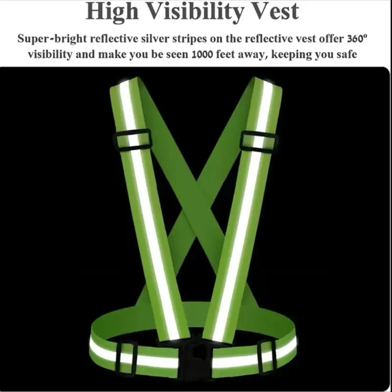 12-Pack Mesh Fabric High Visibility Safety Vest Straps, Breathable with Super Bright Silver Reflective Stripes, Adjustable, 360-Degree Visibility for Couple & Family, Biking & School Work Safety Equipment, Outdoor Activities