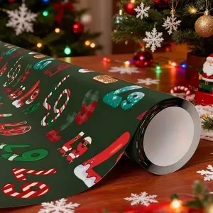 Christmas Gift Wrap, 19''*72''Funny Wrapping Paper, Dancing Santa Christmas Gift Wrap, Gift Wrap for Christmas, Birthday, Holidays, Decorative Holiday Paper