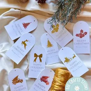 Personalised Gift Tags for Christmas & Holidays - Handcrafted Premium Cardstock Set of 6 for Festive Gifting