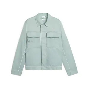 PUMA Mens Special Items Gear Twill Jacket Athletic Outerwear Casual - Green