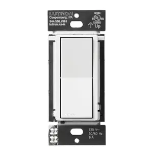 Lutron DVRF-AS-WH Caseta Claro Smart Accessory Switch, White, Paddle Rocker