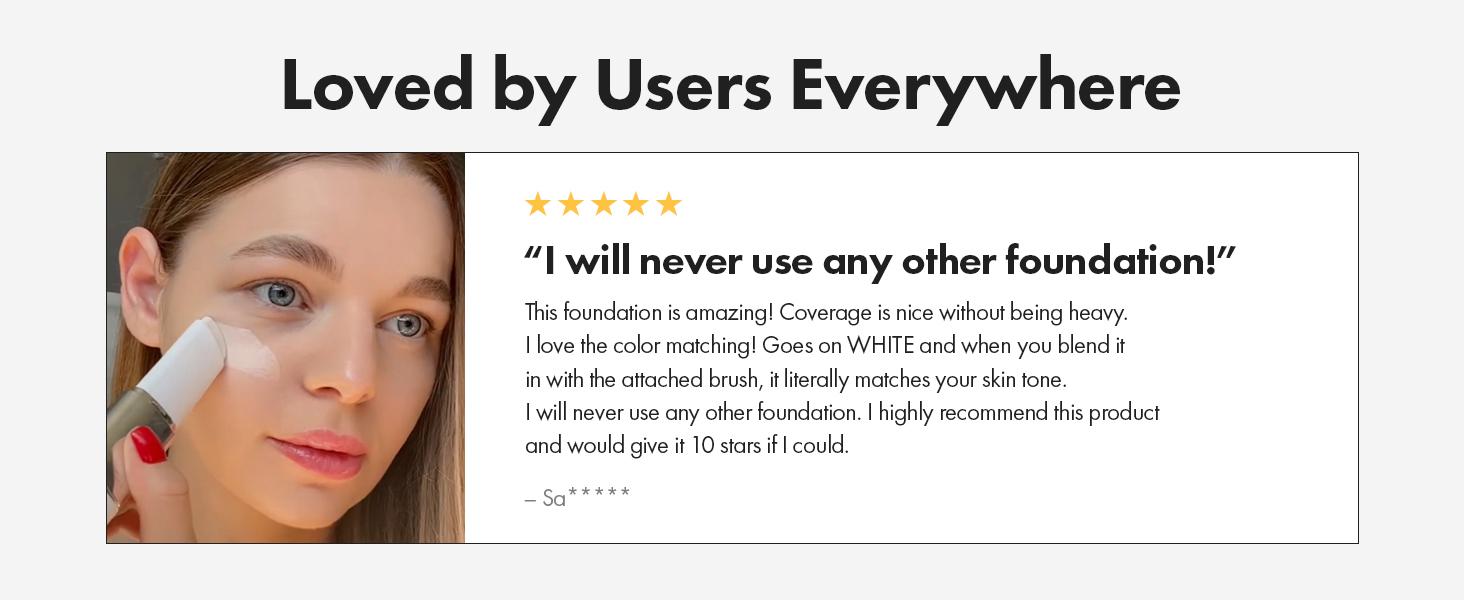 [ELROEL Official Store] ELROEL Blanc Cover Cream Stick V White - Korean Color-Changing Foundation Stick with Volufiline - Medium to Full Coverage Dewy Finish Base Makeup - Dual-Ended with Detachable Brush (13g, 0.04 oz)