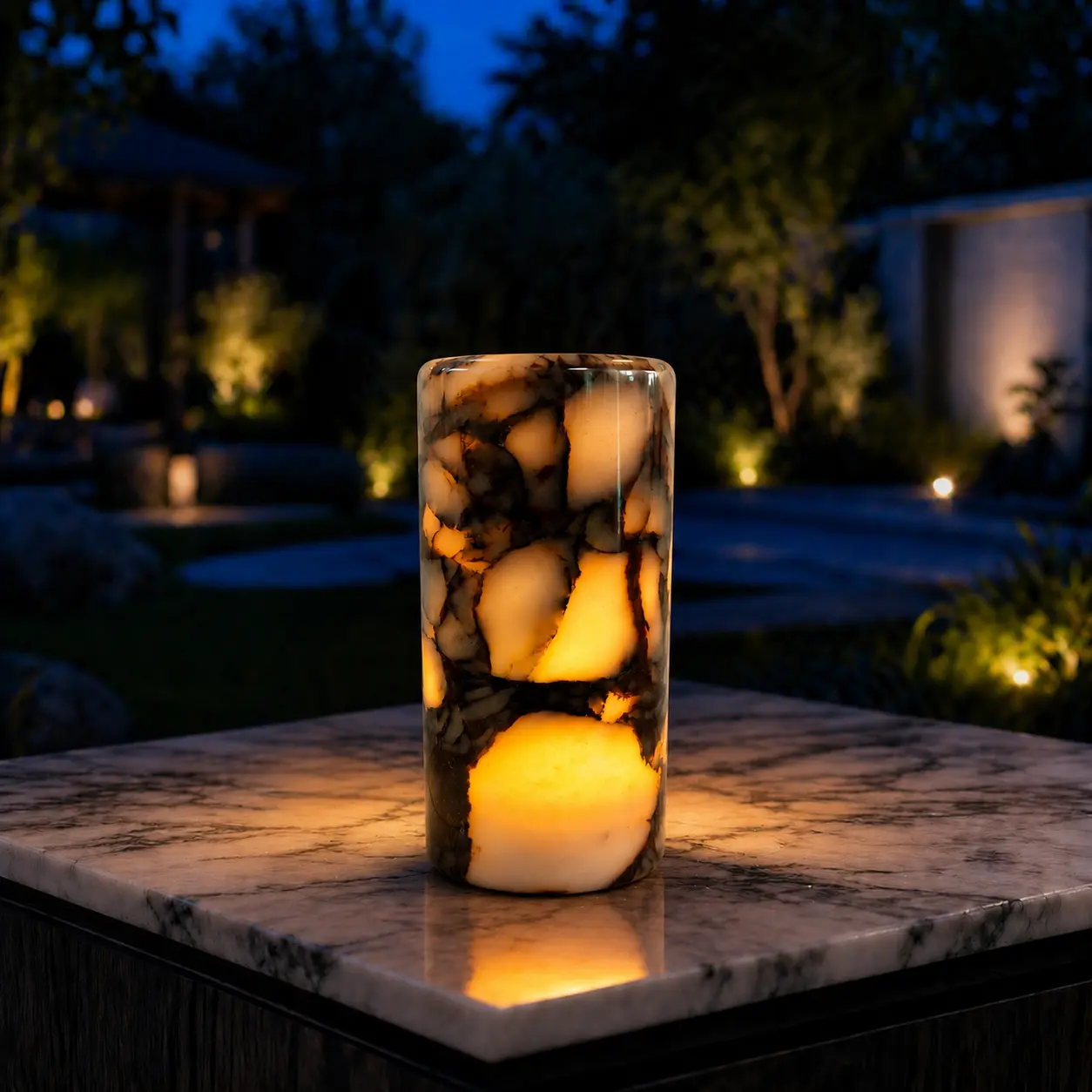 100% Marble Touch Pat Lamp, Unique Natural Stone Small Night Table Lamp, Type-C Rechargeable 3-Way Dimmable Bedside Lamp, Warm Ambient Lighting for Bedroom