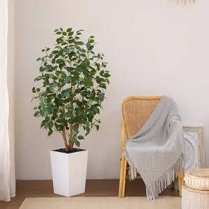 VeriNatural 5/6FT Natural Trunk Artificial Ficus Tree UV Resistant with Taper Planter for Indoor & Outdoor（VN129）