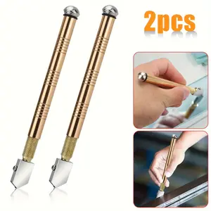 2pcs Professional Glass Tile Cutter, Precision Glass Cutting Tool, Aluminum Alloy Handle, for Mirror, Mosaic, Tiles