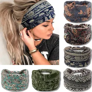 Wide Headbands for Women, Knotted  Wraps Turbans, Large  Style  Bands Hair Accessories, 6 Pack (Boho)