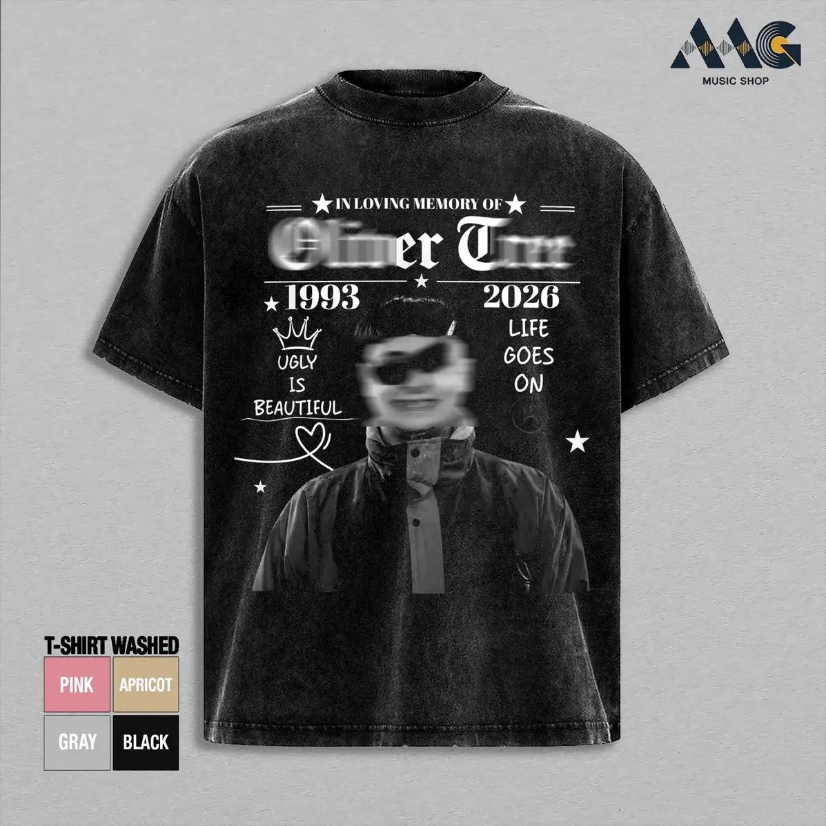 Men's Vintage Olive Tree Rest In Peace Bowl Cut Boy Artwork Tee - Heavy Cotton, Retro 90s Menswear, Casual Crew Neck Short-Sleeve Apparel T-Shirt, Streetwear Tops, Oeko-Tex Certified, Gifting Option, Shortsleeve