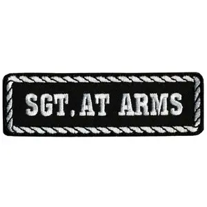 SGT Arms MC Biker Patch [Iron on Sew on 4.0 X 1.25]