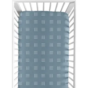 Sweet Jojo Designs Boy or Girl Gender Neutral Unisex Baby Fitted Crib Sheet Boho Hatch Blue and White